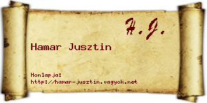 Hamar Jusztin névjegykártya